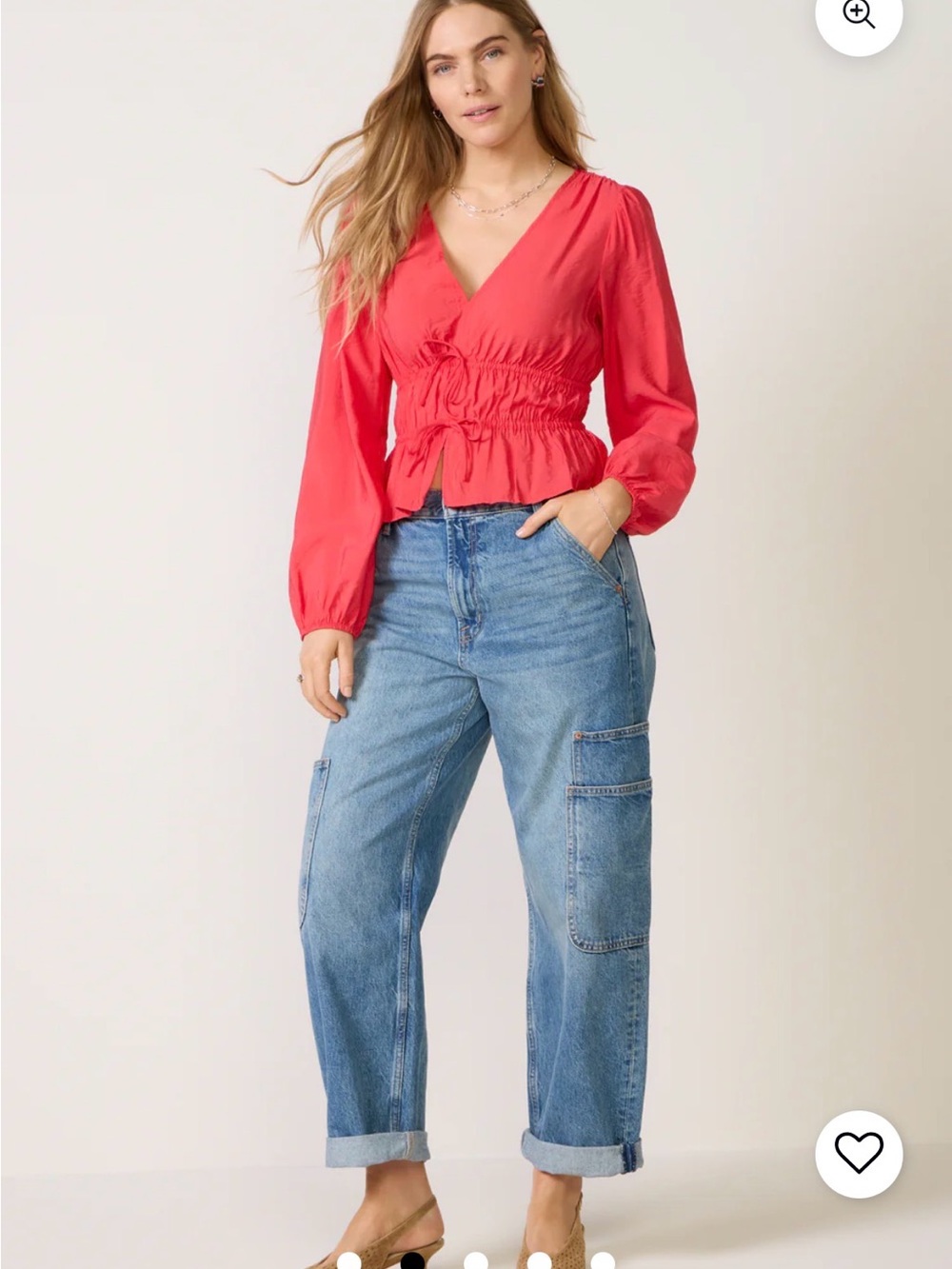 Evereve Ariana Tie Front Blouse Size M - Picture 3 of 7